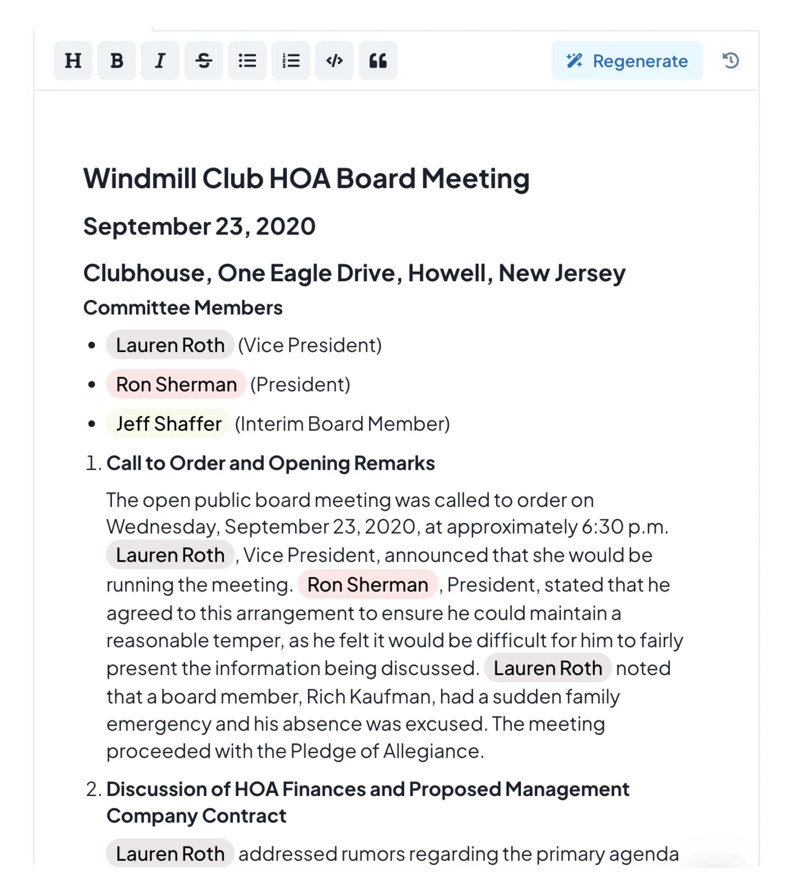 GovClerkMinutes Demo